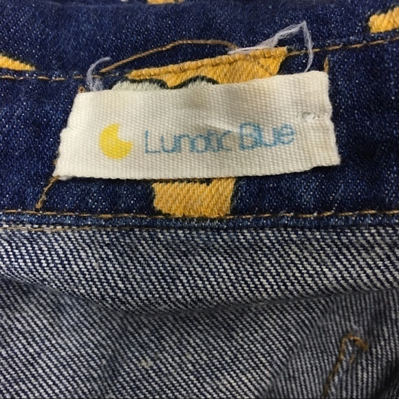 Bart Simpson LUNATIC BLUE Denim Jean Jacket Shirt Shacket Cartoon Fun Retro Snap - Picture 7 of 11